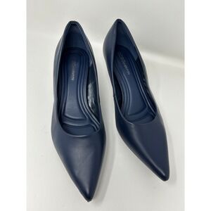BCBGeneration Navy Pointed Toe Kitten Heels Pumps Womens 10 Office Professional